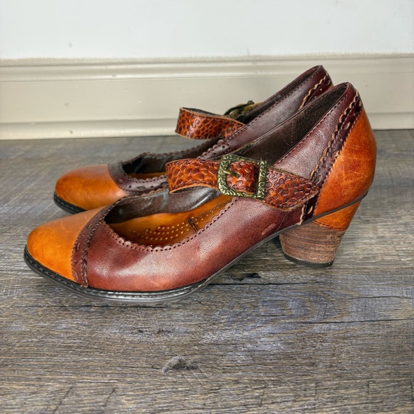 Lartiste spring step Ostentatious Mary Jane pump leather boho - Picture 8 of 10